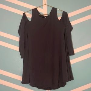 Forever 21 dark gray cold shoulder long sleeve shirt